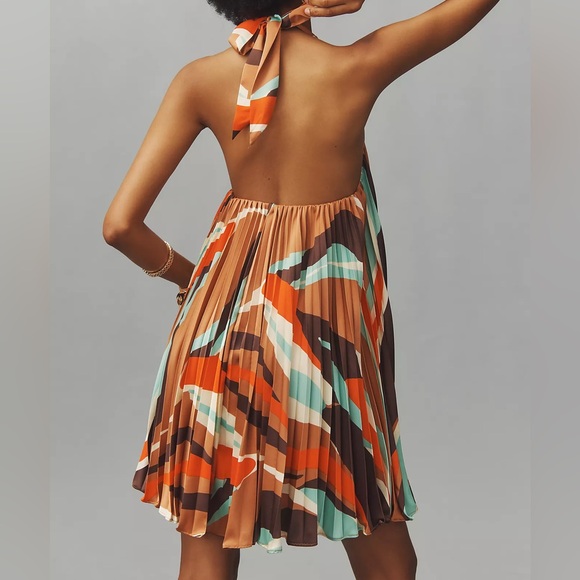 Anthropologie Hutch Halter Pleated Swing Mini Dress - Picture 8 of 10